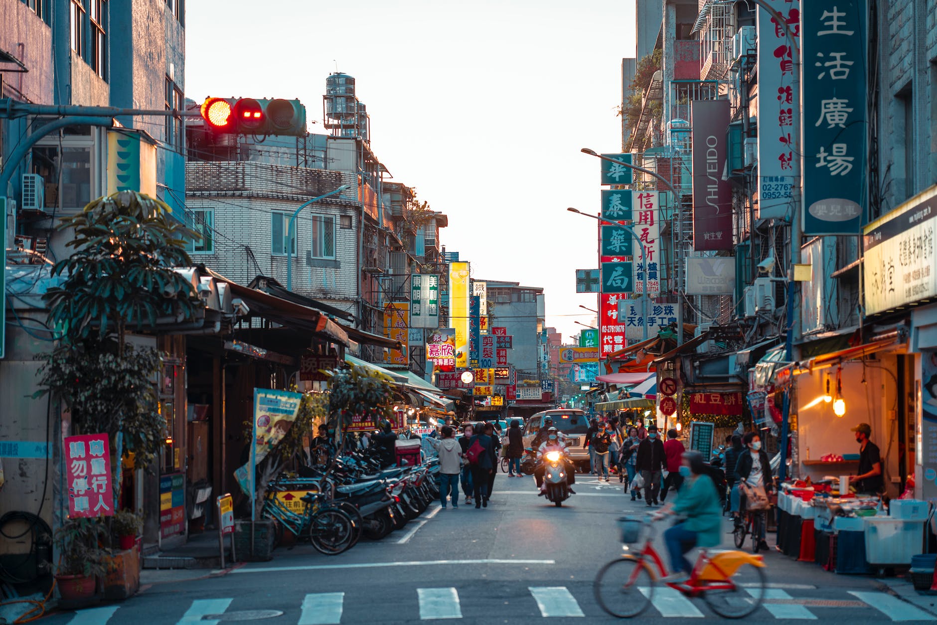 people in a busy street of a marketplace